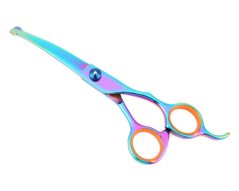 Mogoko Cat Dog Curved Scissors with Safe Round Tip, Stainless Steel Pet Grooming Shears - Image 1